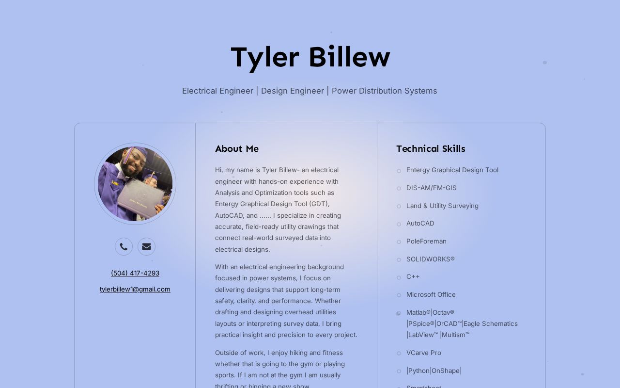 Tyler Billew | Electrical Engineer | Design